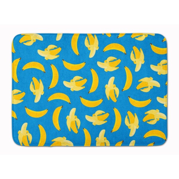 Carolines Treasures Bananas on Blue Machine Washable Memory Foam Mat BB5149RUG - main